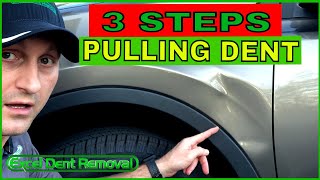 3 Steps To Pulling Out A Dent On A Car [upl. by Yrogiarc]