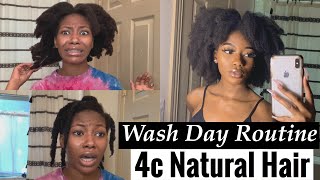 Easy Wash Day Routine for 4c NATURAL HAIR start to finish [upl. by Natye]