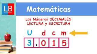 Los Números DECIMALES LECTURA y ESCRITURA ✔👩‍🏫 PRIMARIA [upl. by Archambault]