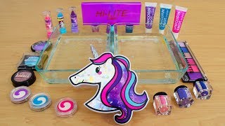 Unicorn  Mixing Makeup Eyeshadow Into Slime Special Series 144 Satisfying Slime Video [upl. by Arenat]