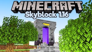 Starting a Skyblock Nether Hub ▫ Minecraft 116 Skyblock Tutorial Lets Play Part 19 [upl. by Ridglee]