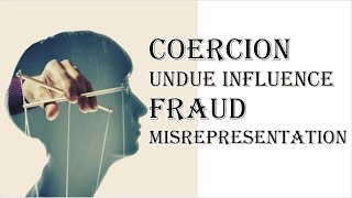 Coercion Undue Influence Fraud Misrepresentation  Indian Contract Act 1872  Law Guru [upl. by Otsirc110]