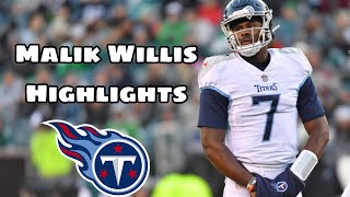 Malik Willis 20222023 Rookie Highlights Titans [upl. by Chas494]