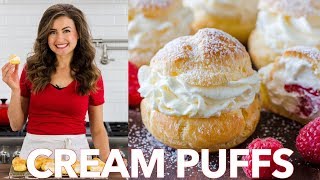 How To Make Easy Cream Puffs  Natashas Kitchen [upl. by Keung]