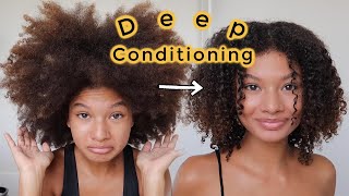 Deep Conditioning my 3c  4a Natural Hair [upl. by Anoerb]