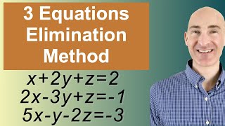 Solving Systems of 3 Equations Elimination [upl. by Kalie447]