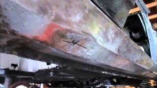 Deep dent repair in a rocker panel [upl. by Hagerman203]