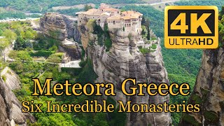 Meteora Greece Six Incredible Monasteries 70 min in 4K [upl. by Warner156]