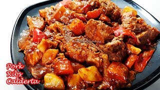 YUMMY PORK RIBS CALDERETA  EASIEST PORK RIBS CALDERETA RECIPE [upl. by Esaele]