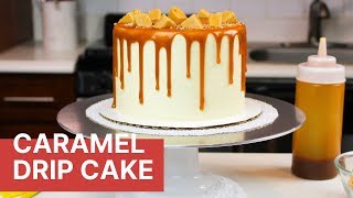 How To Make A Caramel Drip Cake From Scratch  CHELSWEETS [upl. by Bowra294]