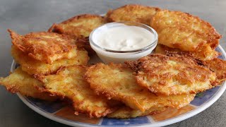 Einfaches KARTOFFELPUFFER Rezept  Knusprige REIBEPLÄTZCHEN  LeckerTV [upl. by Aciruam]