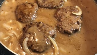 Hamburger Steak amp Gravy  Southern Sassy Mama [upl. by Blackman]