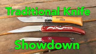 Tradtional Knife Showdown Victorinox vs Opinel Vs Okapi [upl. by Muhammad430]