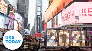 New Years Eve 2021 celebration in Times Square New York City  USA TODAY [upl. by Anna486]