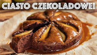 CZEKOLADOWE CIASTO z gruszkami i karmelem Prosty przepis  Sugarlady [upl. by Nilerual]