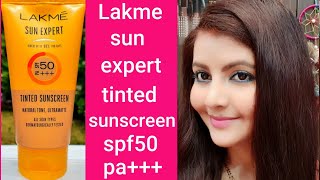 Lakme sun expert tinted Sunscreen spf50 pa review  natural tone ultra matte for all skin  RARA [upl. by Ettennaej]