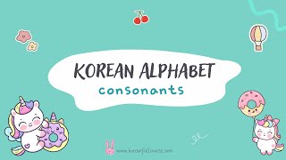 Korean Alphabet All Consonants Hangul [upl. by Neville79]