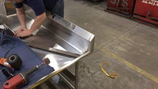 stainless steel fabrication miter seam finishing [upl. by Acinimod]