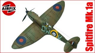 Spitfire Mk1a aircraft Airfix 172 scale model build and review [upl. by Carroll]