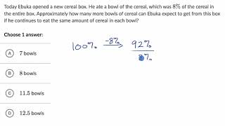 Percents — Basic example  Math  New SAT  Khan Academy [upl. by Gunther]