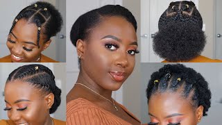 4C Hairstyles For Short Hair  Perfect for school amp work 👸🏿 [upl. by Stanley]