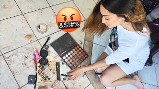 DESTROYING MY GIRLFRIENDS MAKEUP PRANK WARS [upl. by Oguh]