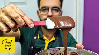 كيف نعمل صوص شوكلاتة بستعمال ماء و شوكلاتة و بس  chocolate sauce using water and chocolate only [upl. by Drobman]