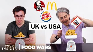 US vs UK Portion Size Differences KFC McDonalds Burger King  Food Wars [upl. by Siol140]