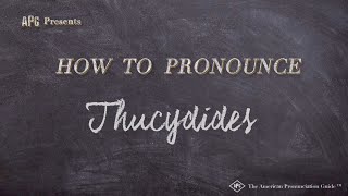 How to Pronounce Thucydides Real Life Examples [upl. by Dusen]