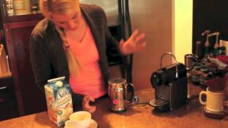 Nespresso Aeroccino Plus Frother Review Frothing Almond Milk [upl. by Oht]