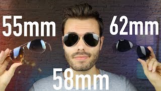 RayBan Aviator Size Comparison RB3025 55mm vs 58mm vs 62mm [upl. by Aligna671]